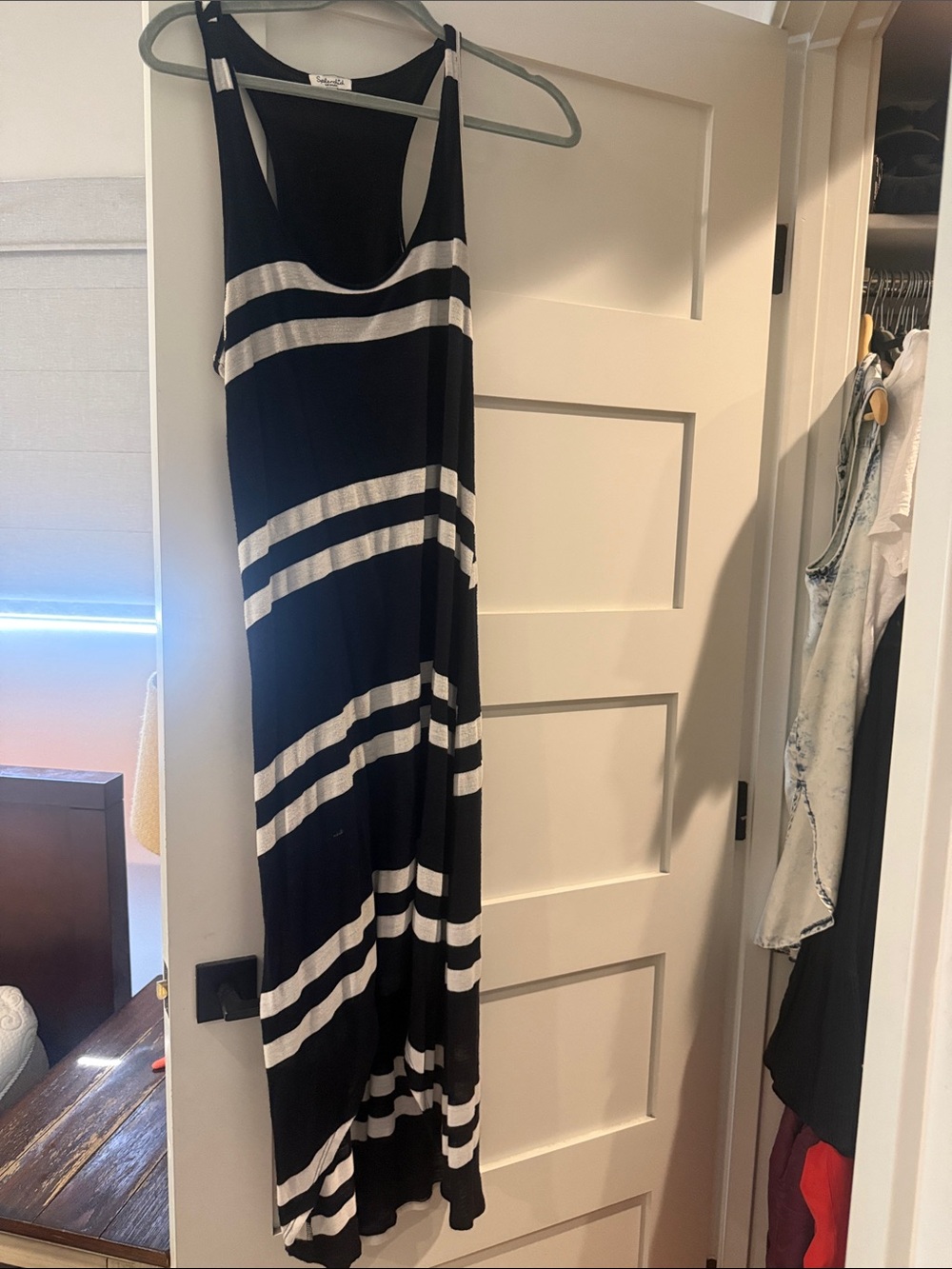 Navy & White Striped Racerback Splendid Maxi Dress